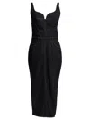 Givenchy Womens Dark Blue Contrast-stitch Panelled Denim Midi Dress In Black