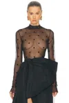 Givenchy Sheer Long Sleeve Bodysuit In Black