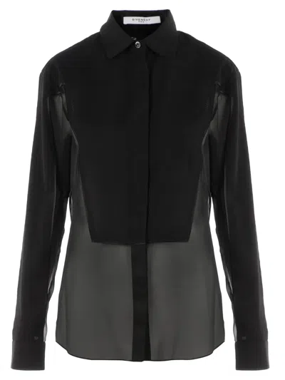 Givenchy Sheer Panel Shirt In Black
