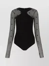 Givenchy 4g Tulle Sleeve Halter Neck Bodysuit In Black