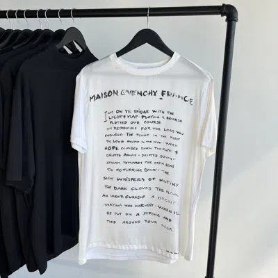 Pre-owned Givenchy Sheer Poem Tee In White