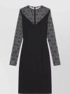 Givenchy Bi-material Dress With 4g Motif In Black