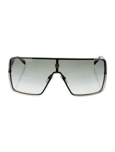 Pre-owned Givenchy Shield Gradient Sunglasses In Black/green