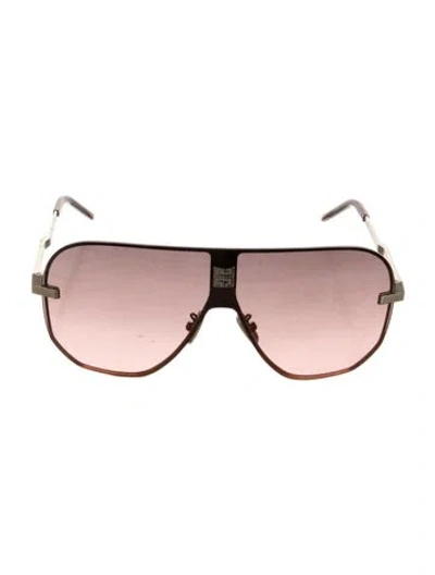Pre-owned Givenchy Shield Gradient Sunglasses In Gold