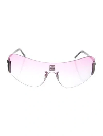 Pre-owned Givenchy Shield Gradient Sunglasses In Pink