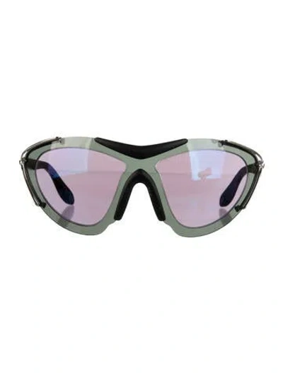 Pre-owned Givenchy Shield Mirrored Sunglasses In Black