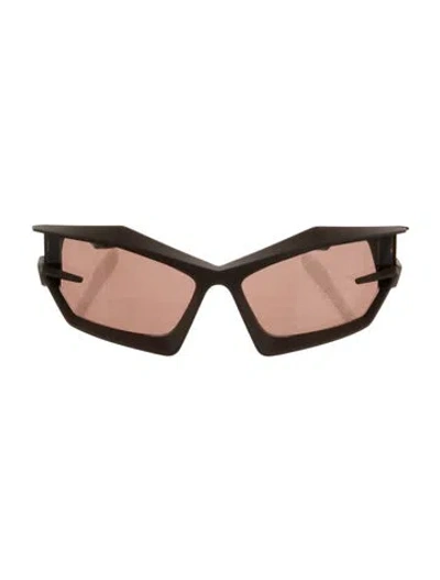 Pre-owned Givenchy Shield Mirrored Sunglasses In Brown