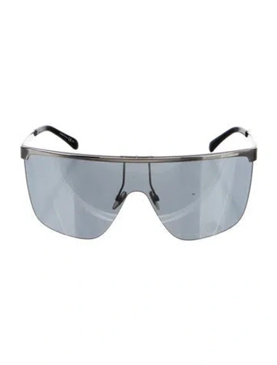 Pre-owned Givenchy Shield Mirrored Sunglasses In Silver