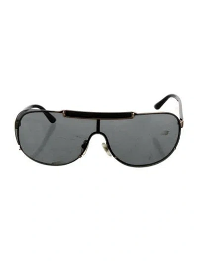 Pre-owned Givenchy Shield Tinted Sunglasses In Black