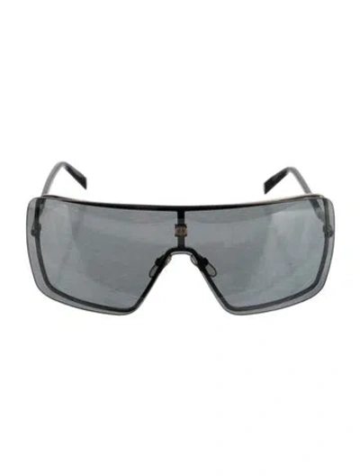 Pre-owned Givenchy Shield Tinted Sunglasses In Black