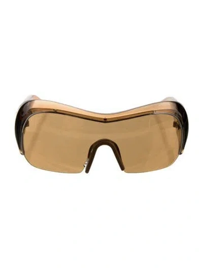 Pre-owned Givenchy Shield Tinted Sunglasses In Brown