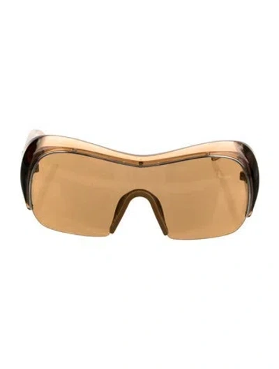 Pre-owned Givenchy Shield Tinted Sunglasses In Brown