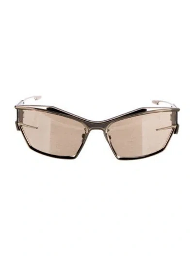 Pre-owned Givenchy Shield Tinted Sunglasses In Gold