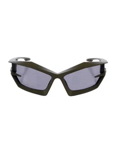 Pre-owned Givenchy Shield Tinted Sunglasses In Green