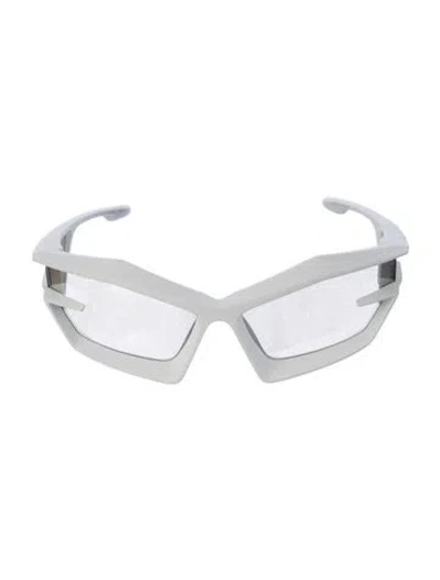 Pre-owned Givenchy Shield Tinted Sunglasses In White