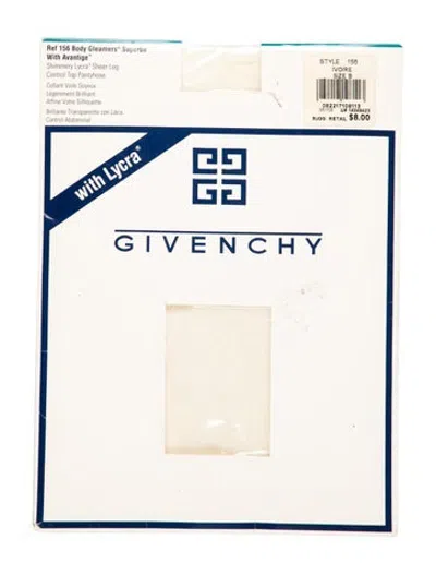 Pre-owned Givenchy Shimmery Lycra Sheer Leg Control Top Pantyhose In Neutrals