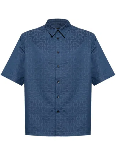 Givenchy Hemd Mit Monogrammmuster In Blue