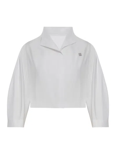 Givenchy Cotton Poplin Crop Shirt In White