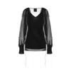 Givenchy Silk Shirt With V-neckline And Draped Lace-up Details In Black