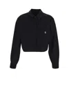 Givenchy 4g Logo Crop Cotton Poplin Button-down Shirt In Black