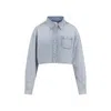 Givenchy Long-sleeved Cropped Shirt In Blue