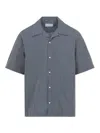 Givenchy Checkered Short-sleeved Cotton Shirt For Men In Blue