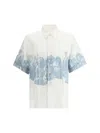 Givenchy Hubert Print  Linen Shirt In Blue/white