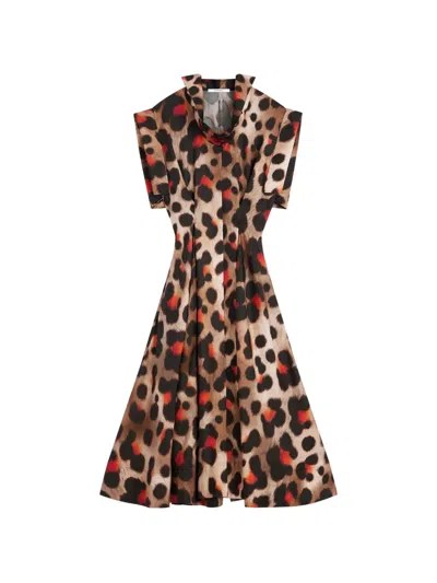 Givenchy Hemdkleid Aus Leopardenseide Mit Dekonstruiertem Kragen In Nude