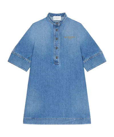 GIVENCHY SHIRT DRESS IN WASHED DENIM