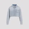 Givenchy Long-sleeved Cropped Shirt In Ice Blue