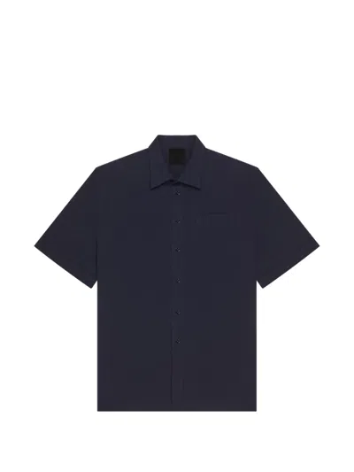Givenchy Shirt In Cotton Seersucker In Blue