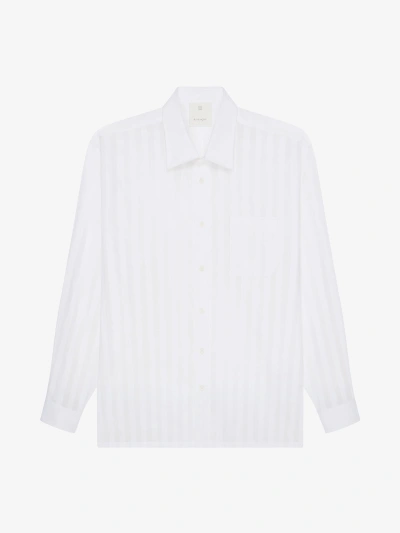 Givenchy Shirt In Cotton Voile With Stripes In White