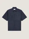 Givenchy Short Sleeve Denim Button-up Shirt In Blue