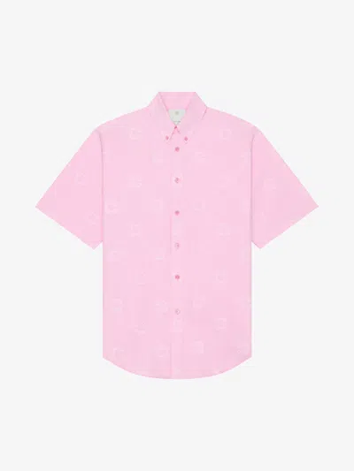 Givenchy Shirt In Monogram 72 Jacquard In Baby Pink