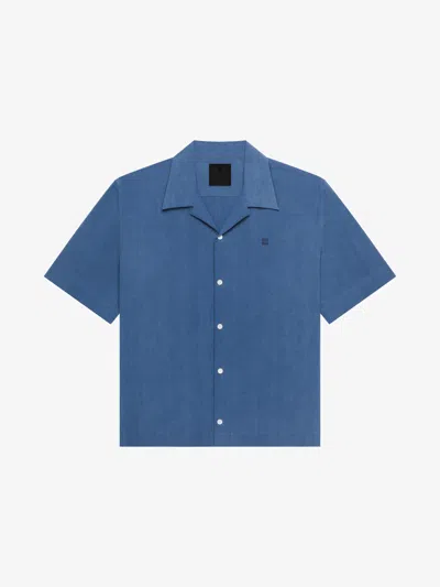 Givenchy Shirt In Ozone Washed Denim Chambray In 450-sky Blue