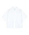 Givenchy Oversize Short Sleeve Cotton Poplin Button-up Shirt In White