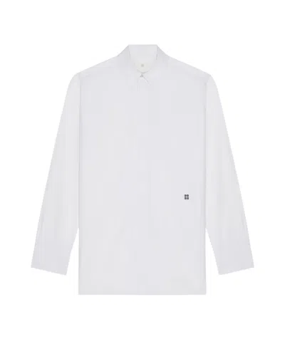 Givenchy Shirt In Poplin With 4g Detail In White/black