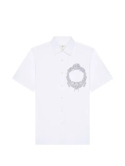 Givenchy Shirt In Poplin With Baroque Print In White