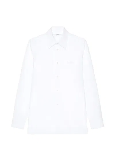 Givenchy Shirt In Poplin With  Paris Embroidery In White