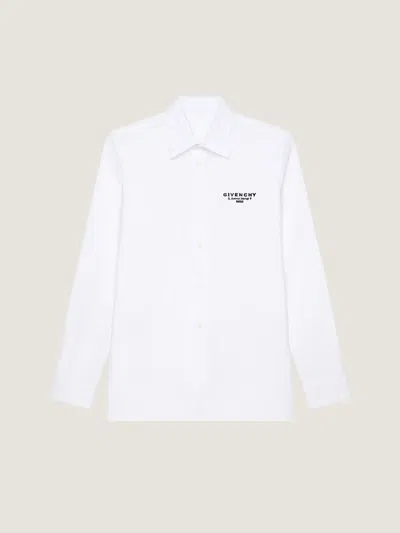 GIVENCHY SHIRT IN COTTON POPLIN WITH GIVENCHY STAMP EMBROIDERY