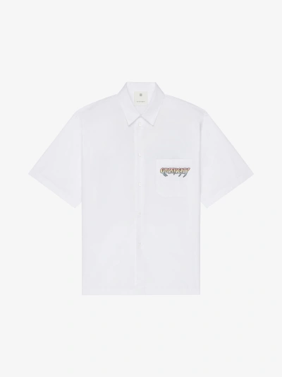 Givenchy Shirt In Poplin With  World Tour Print In White