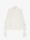 Givenchy Shirt In Silk Blend With Lavalliere And Hg Embroidery