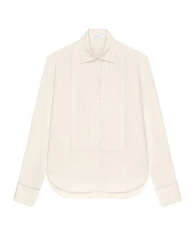 Givenchy Shirt In Silk With Plastron In Orange