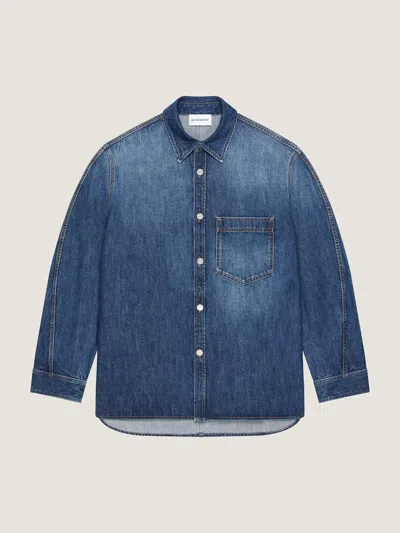 Givenchy Shirt In Washed Denim In Blue