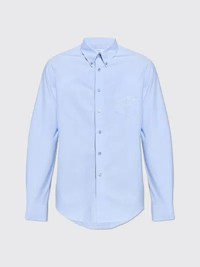 Givenchy Button-down Shirt With Pointed Collar And Embroidered Detail In Blue
