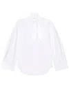 Givenchy Bow Neck Cotton-poplin Button-down Shirt In White