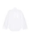 Givenchy Bow Neck Cotton-poplin Button-down Shirt In White
