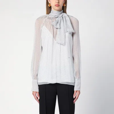 GIVENCHY SHIRT WITH POLKA DOT BOW ÉCRU/BLACK