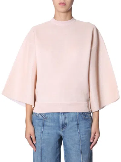 Givenchy Puffed Sleeve Round Neck Regular Fit Top In Pink
