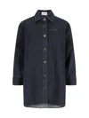 Givenchy Collared Neck Structured Long Sleeves Top In Blue